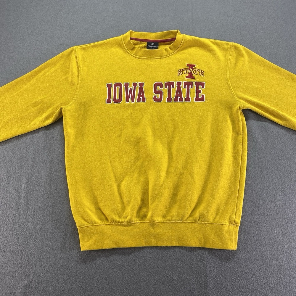 Colosseum Iowa State Sweater Mens Medium Yellow‎ Long Sleeve Crew Neck